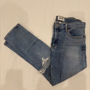 AGoldE Ankle Crop Jeans with Ripped Knee